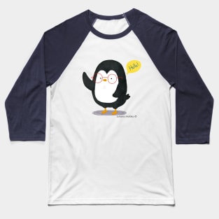 Albert Penguin says Hello Baseball T-Shirt